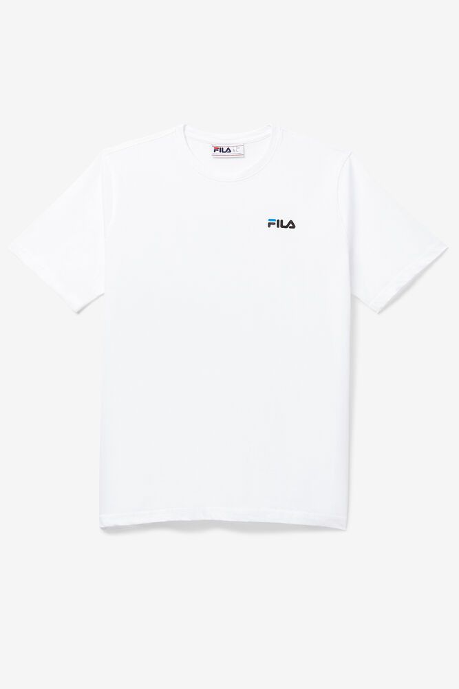 Fila T-Shirt Shoe Tower Mens White - India TNI-936147